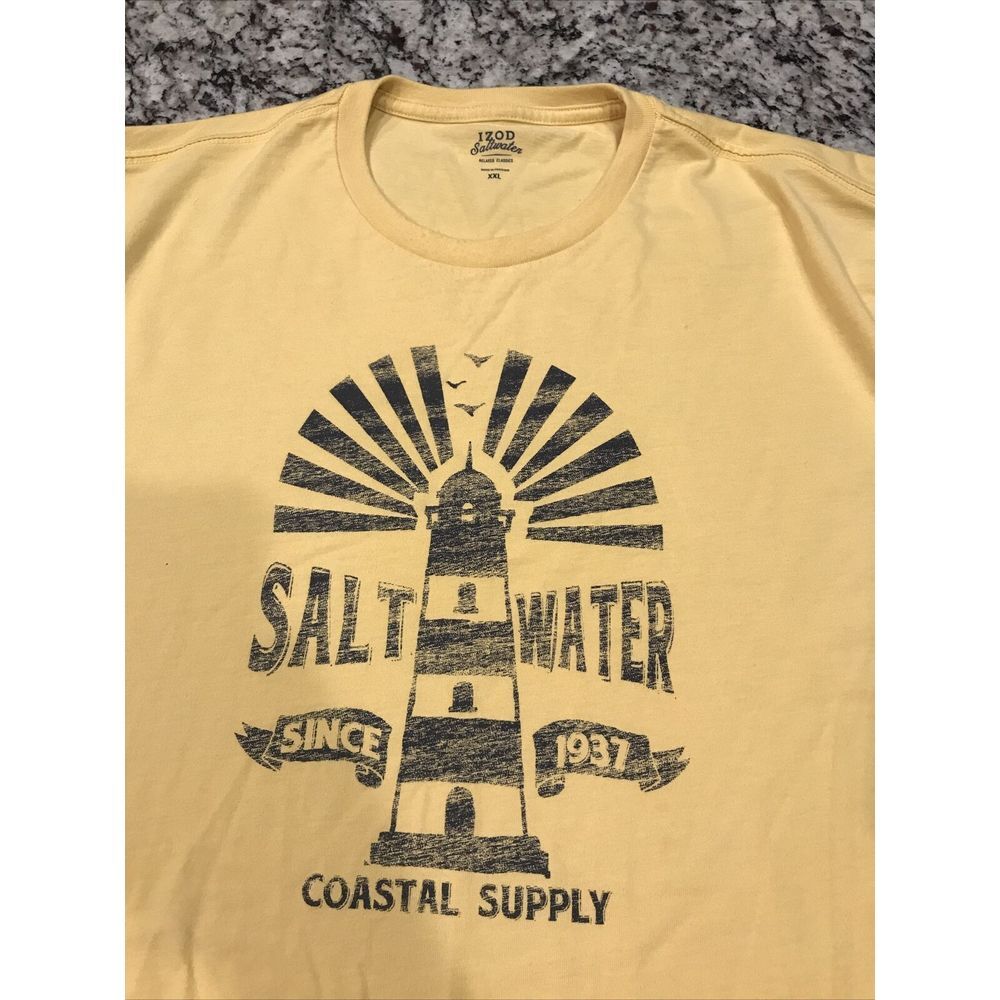 IZOD‎ SALTWATER T-SHIRT RELAXED CLASSICS COSTAL SUPPLY SINGLE STITCH